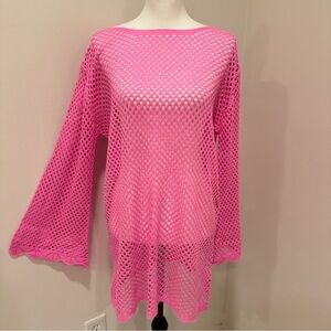 Shiraleah Chicago Open Knit Swim Cover-Up Dress Beach Pool Boho M NWT